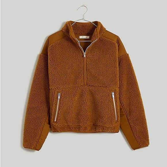 NWOT Faux Shearling Half-Zip Pullover - Picture 2 of 4